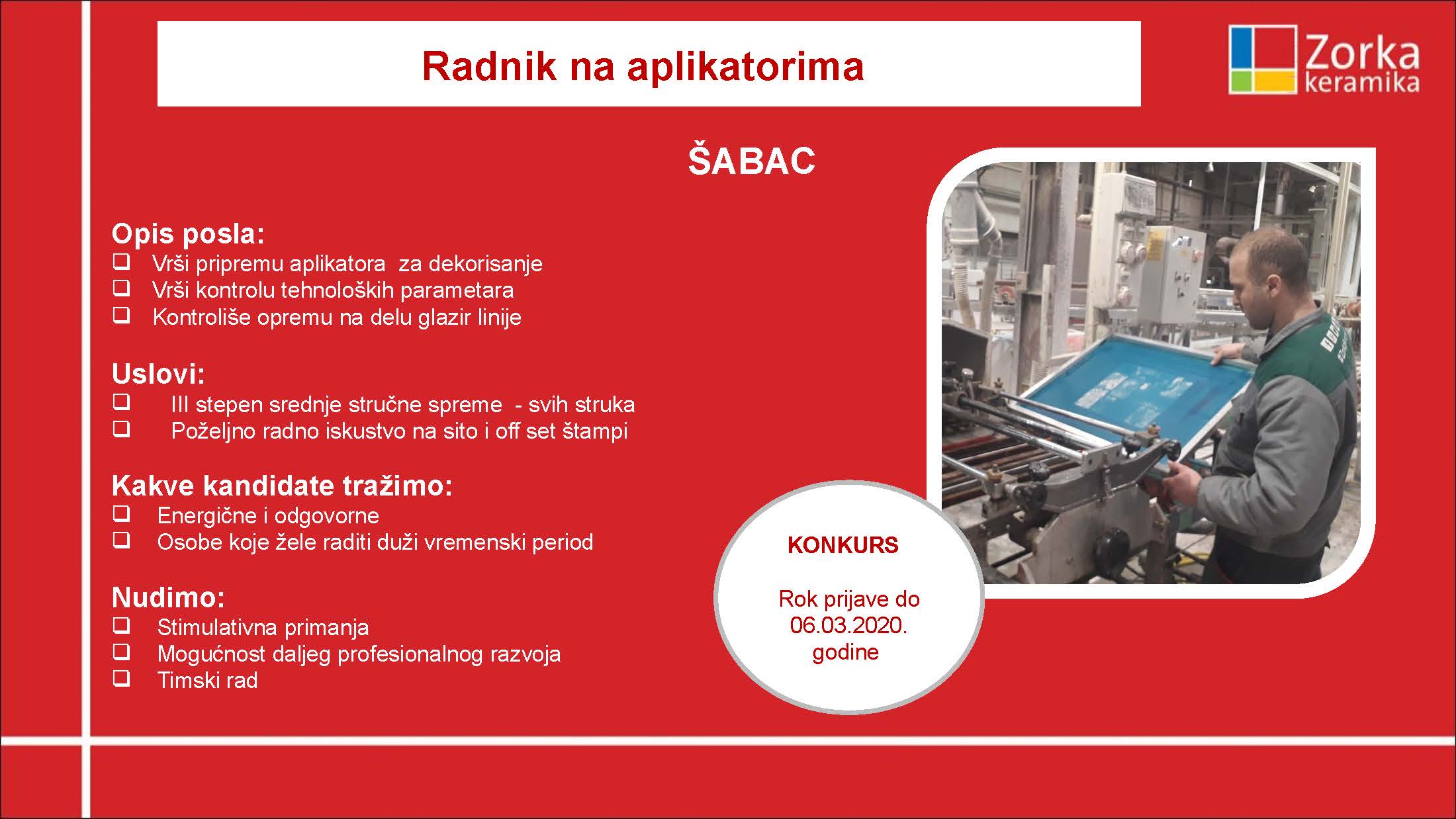 Proizvodni radnik na aplikatorima